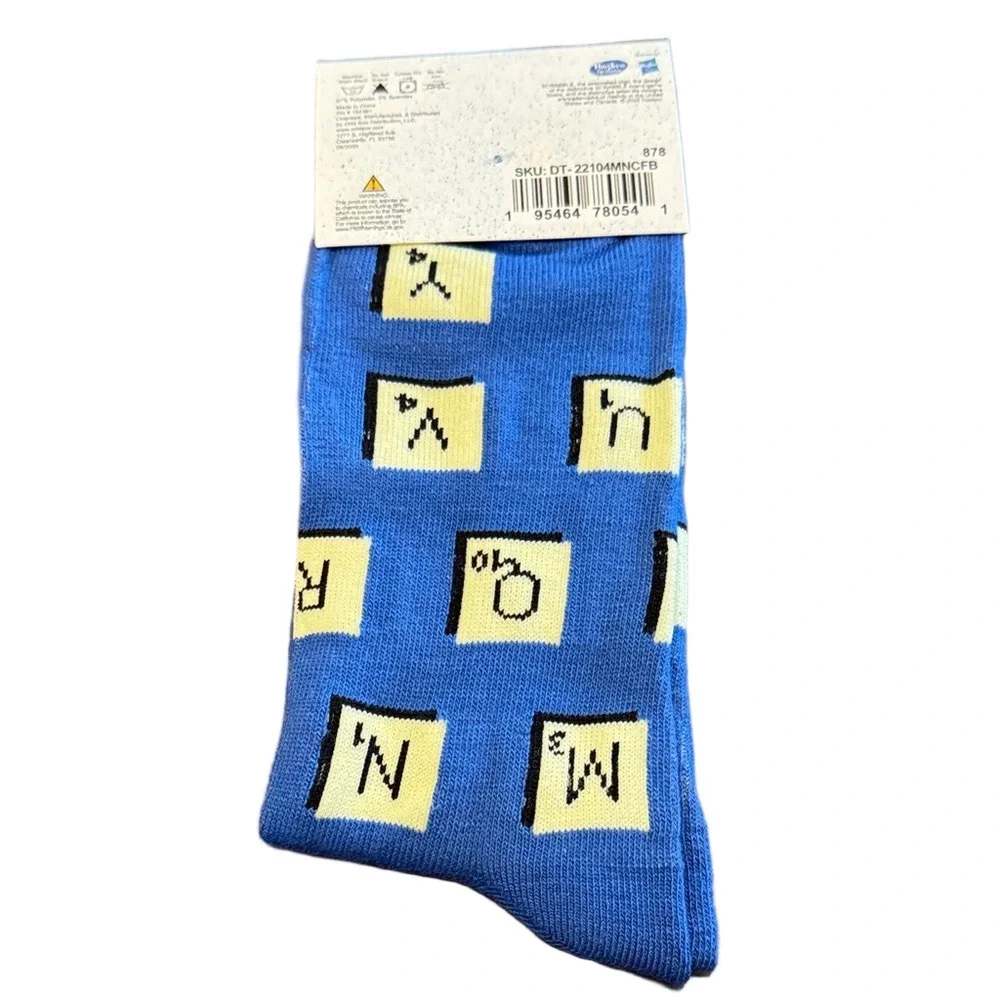 Hasbro Gaming Scrabble Blue Casual Socks NWT